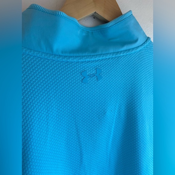 Under Armour Golf XXL ColdGear 1/4 Snap Long Sleeve Thermal Blue Pullover Shirt - Picture 7 of 7